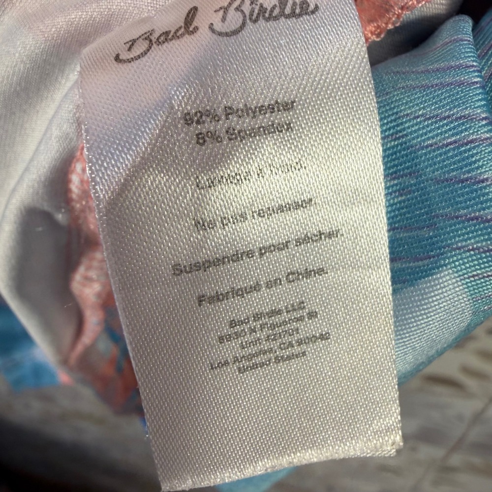 Bad Birdie Polo Shirt‎ XL Tropical Floral Golf Coral Blue Performance Stretch - Picture 11 of 11
